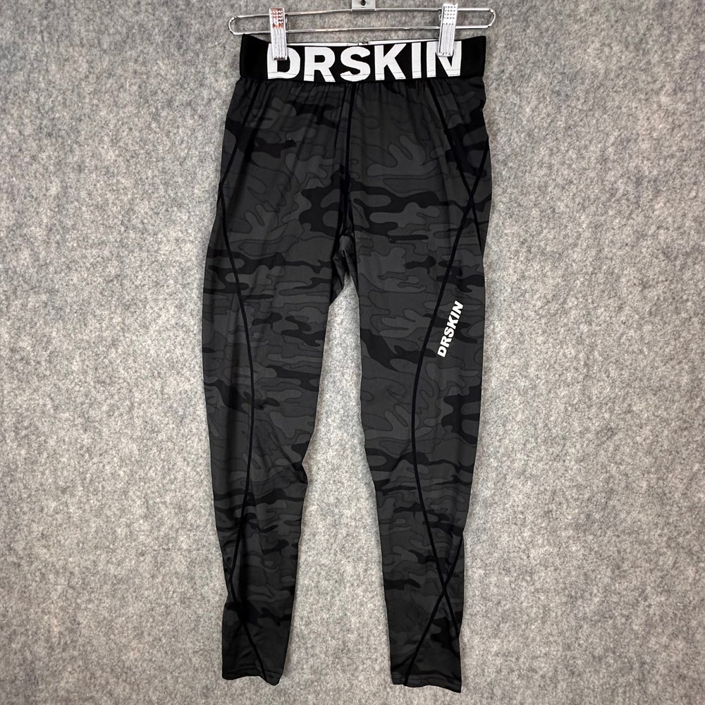 DRSKIN Compression Leggings Men S Grey Camo Athletic  Base Layer Pants